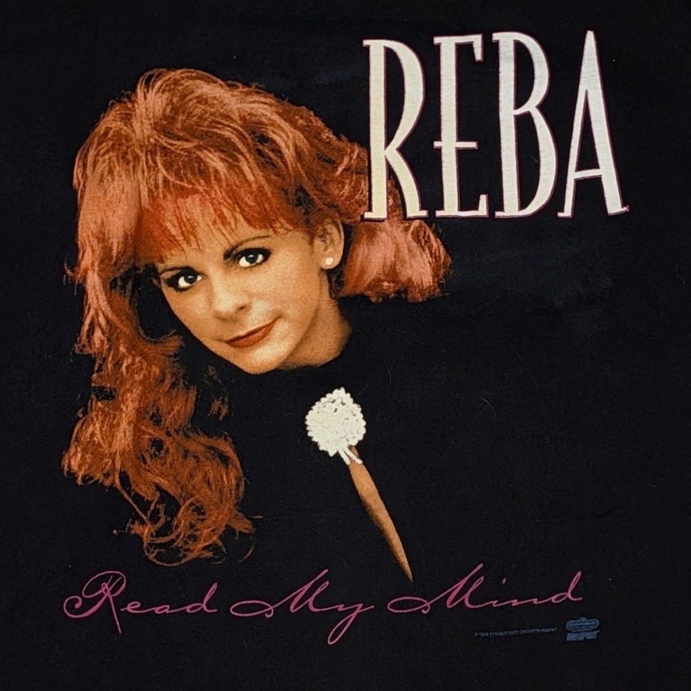 Vintage 1994 Reba McEntire Read My Mind Tour T-Shirt Hanes Black Large 90s Tee